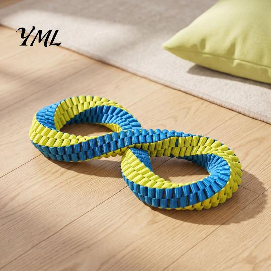 Washable Chew Toys for Dogs Dog Dental Tug Toy, Textured Woven Nylon Interactive Teeth Cleaning Large Over 33 Pounds Round or Figure 8 Design,