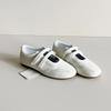 Sheepskin Version~ Korean Round Head Shallow Mouth Casual Sports Shoes Velcro Mary Jane Shoes Single Shoes Women's Flat-bottomed German Training Shoes