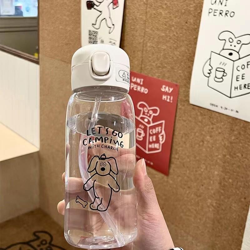Bouncing Straw Water Bottle With Logo Portable Waterproof For Office And Travel