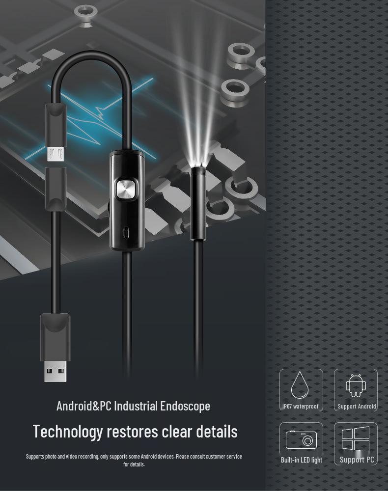 8mm 200W HD Type-C Android Endoscope for Automotive, Dental, and Air Conditioning Ducts