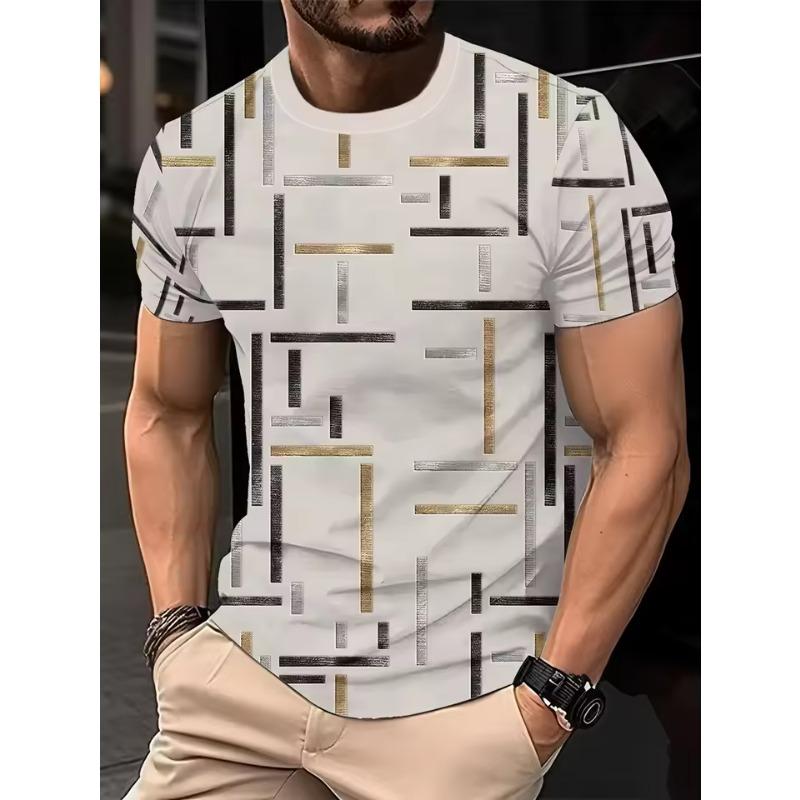 Camouflage Print Super Stretch 3D Printed T-shirt Men's Summer O Neck Loose Casual Tops Breathable Men's Short Sleeved T-shirt