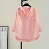 Oversized Tops Long Sleeve Fashion Korean White Blouse Women Shirt Hooded Casual Cotton Blouses