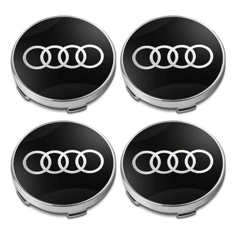4pcs 60mm Car Wheel Center Hub Stickers 60/68mm Car Wheel Center Hub Caps Auto Decoration Accessories For 4GUFH S RS A3 A4 A1