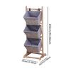 Wooden Storage Basket Floor Rack Organizer Multipurpose Display Shelf for