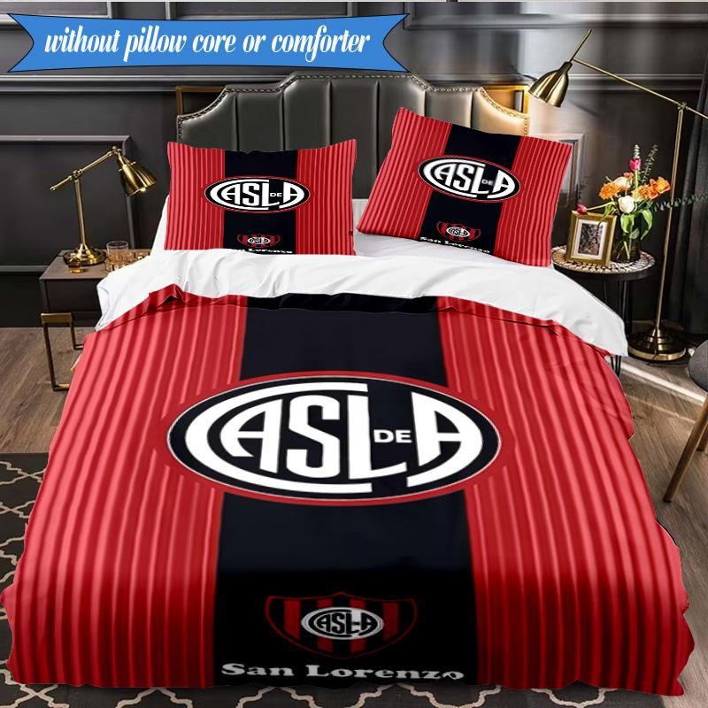 Club Atletico San Lorenzo 3pcs Bedding,Including 1pc Duvet Cover And 2pcs Pillowcases Perfect for Christmas,Ideal for Bedroom, Dormitory