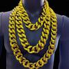 2 Pezzi Collana a Catena Dorata Stile Hip Hop Gioielli da Collo Catene da Rapper Materiale CCB Regalo Perfetto per Uomini e Donne