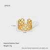 European and American diamond wave cross-line openwork openwork ring for women, 18k gold plated stainless steel wide-face ring