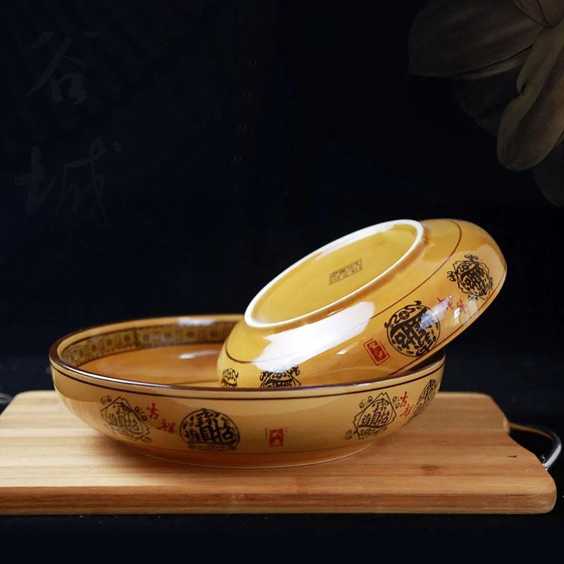 Domácí keramická mělká mísa Velký talíř na polévku Speciální vaření Hluboký talíř Hotelový velký talíř
