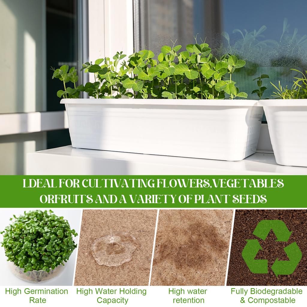1 Roll 10" X 78.74" Microgreen Grow Mat Natural Fiber Grow Mats Microgreens Grow Kit Hydroponic Pads Indoor Organic Production F