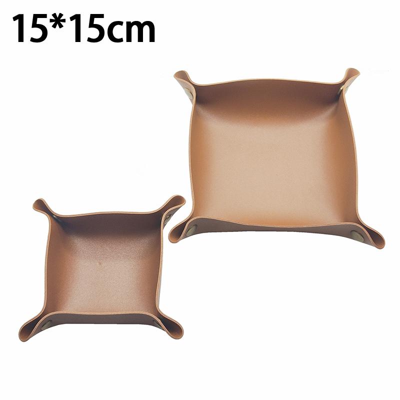 Square Pu Leather Storage Box, Nordic Style Desktop Storage Tray