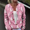 Women's Fashion Christmas Printed Long Sleeve Knitted Cardigan Button Down Jacket