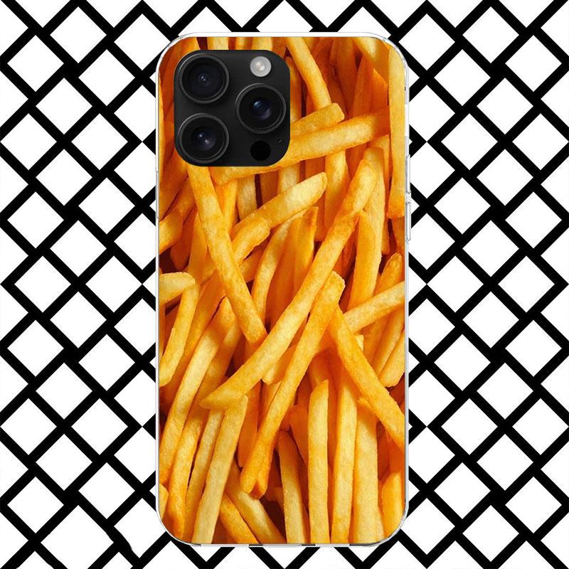 French Fries Burger Pizza Phone Case for iPhone 17 Air 16 16E 15 14 Plus 13 Mini 12 11 Pro Max 7 8 + SE 2020 Soft Cover Fundas 1