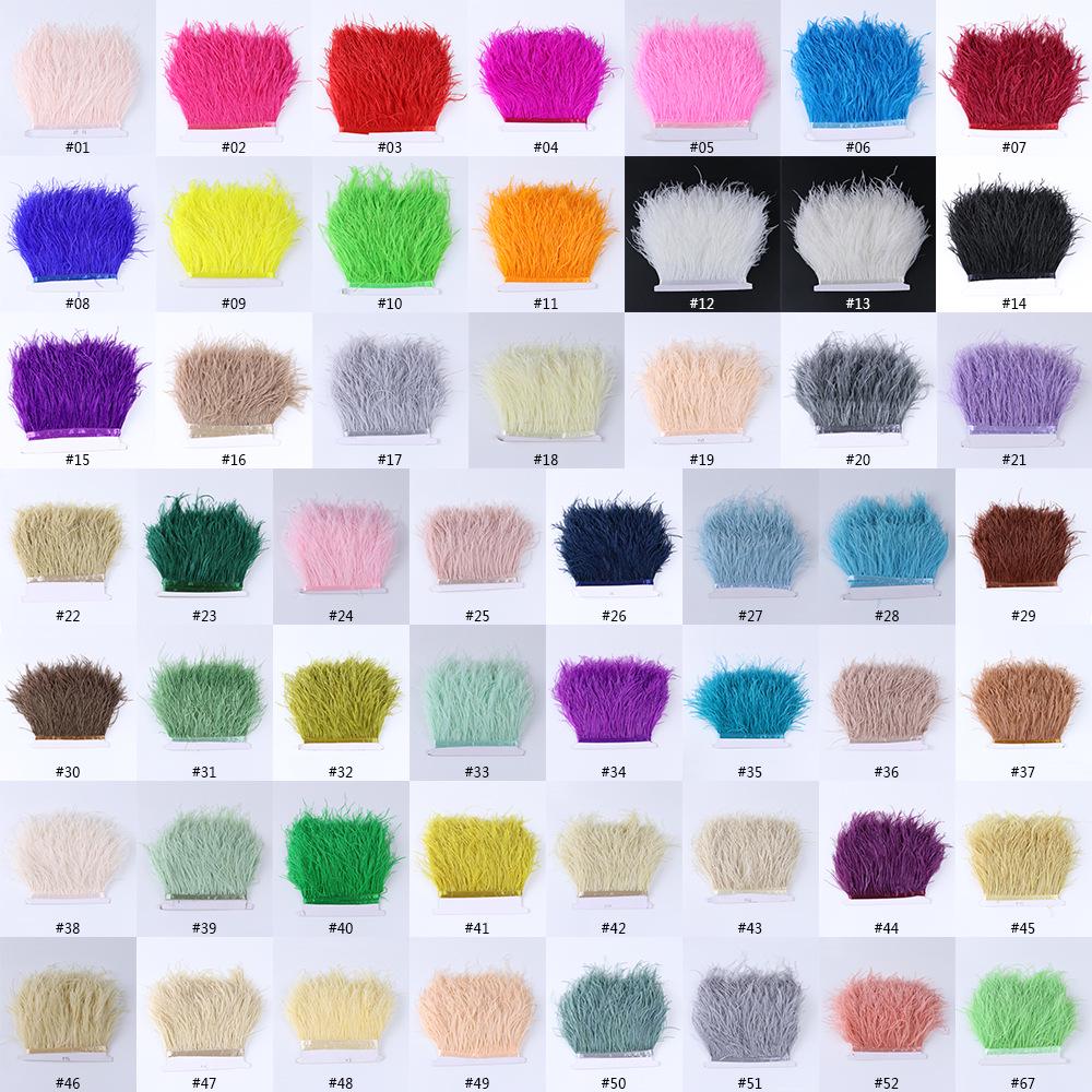 15-18cm Double Layer Dense Ostrich Feather Trim for Clothing & Formal Wear