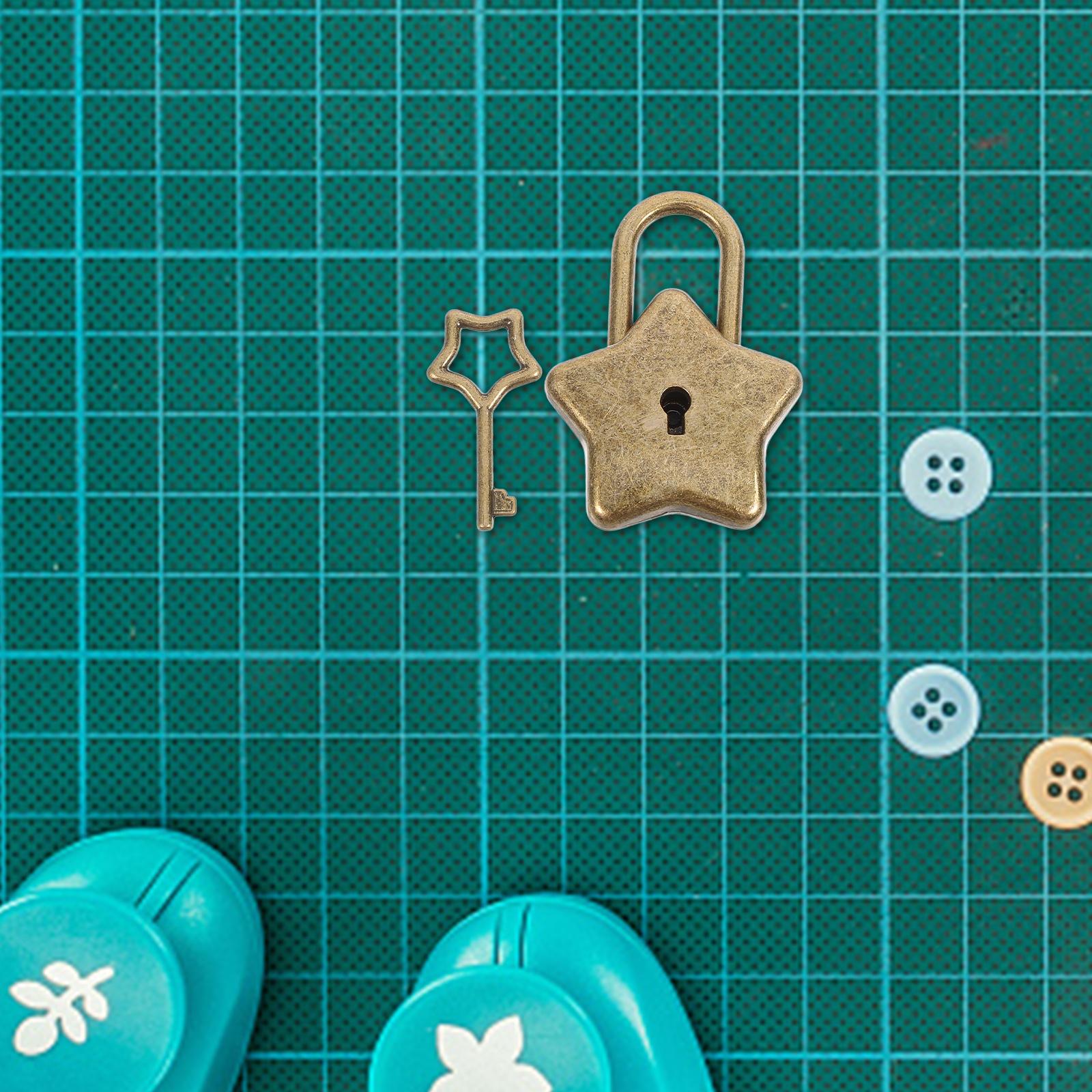 1 Set Five-Pointed Star Shape Padlock Mini For Diary Notebook Backpack Luggage Security Use Small Metal Key Lock Bright Color China Mainland