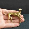 Massives Messing Chinesisches Tierkreiszeichen Hund Ornament - Goldenes Welpen für Wohlstand