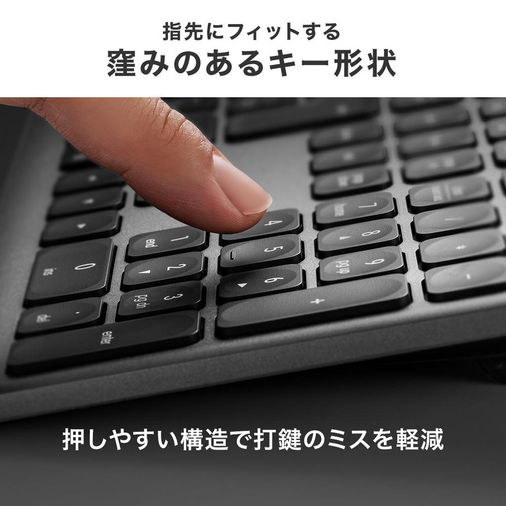 Sanwa Direct Wireless Full with Numeric Keyboard, Bluetooth, Size, Keypad, Rechargeable, Slim, Quiet, 400-SKB082