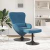 Egg Chair with Footstool Blue Velvet