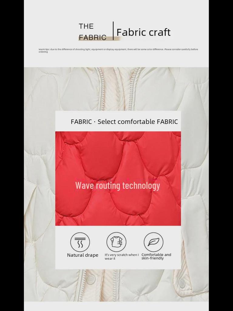 Women's Short Style Hooded Two-Piece Down Cotton Jacket with Corrugated Edges - New Year Trend