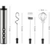Espumador de Leche Eléctrico de Mano 3 en 1 3 Velocidades Ajustables Mini Batidora de Mano Varilla Desmontable de Acero Inoxidable Herramienta para Uso en la Cocina del Hogar