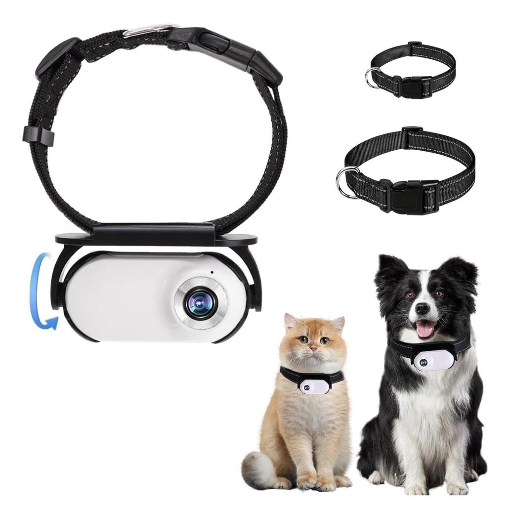 Pet Collar Camera 120 degrees  Wide Angle OTG Connection Lightweight Small Action Camera Pet Sport Camera with Back Clip for Dogs Cats