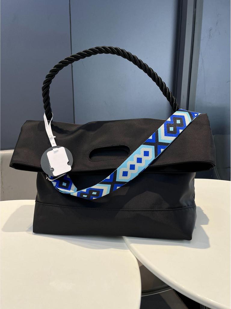 Men's Black High-End Large Capacity Tote & Crossbody Sports Bag