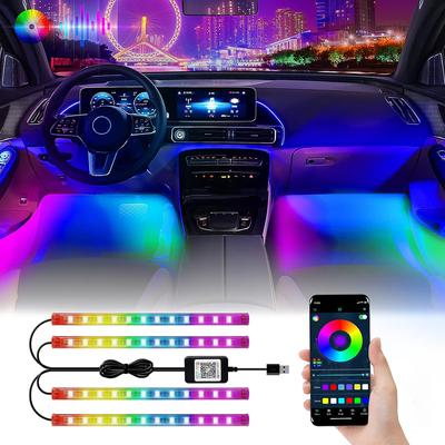 Neon Car Interior Lights Dream Color LED Foot Light Decorative Backlight With Music App Control RGB Auto Atmosphere Ambient Lamp