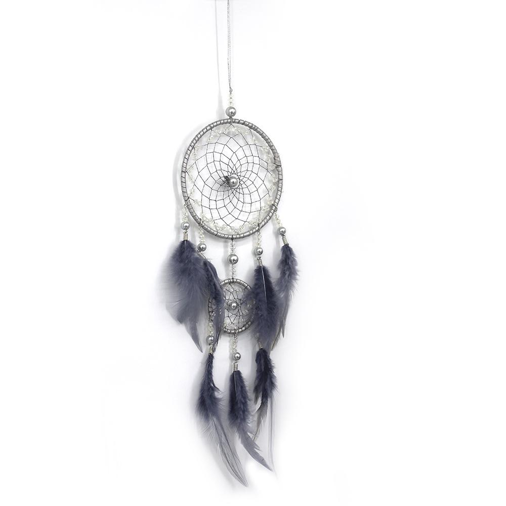 Holiday Dream Catcher Ornament: Christmas Fairy Lights Woven Hanging Pendant