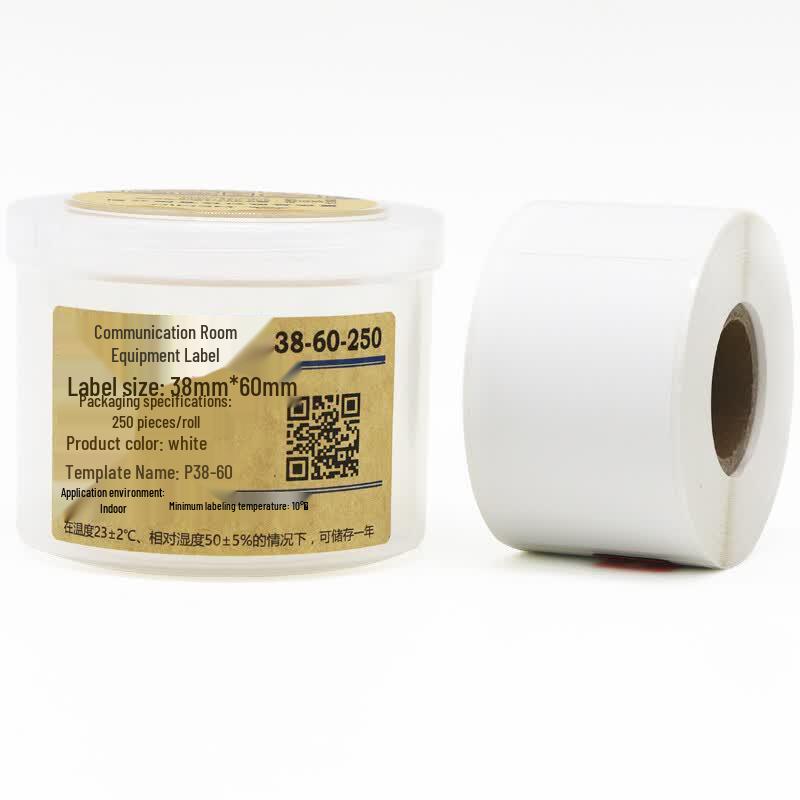Wewin P38-60-250 White Thermal Label Paper Roll 38x60mm