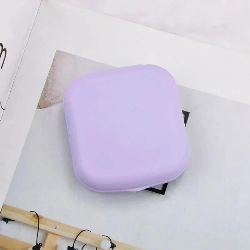 1ks mini čtvercové pouzdro na kontaktní čočky se zrcátkem pro ženy Barevná krabička na čočky Nádobka na oči Krásné cestovní sady