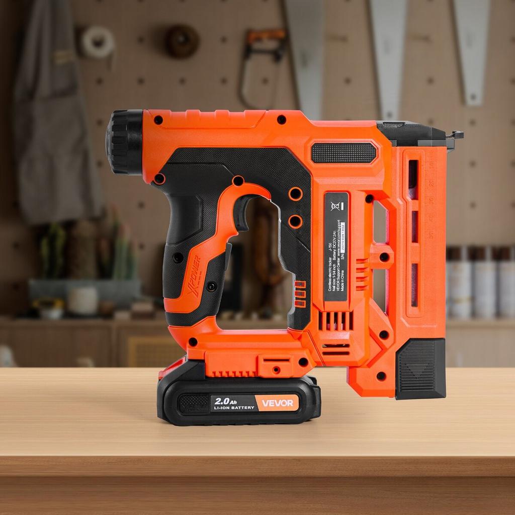 Cordless Brad Nailer, 2-in-1 Nail Gun Staple Gun, 18 Gauge 32 Mm, Includes 500 Pcs Staples and 500 Pcs Nails, with Battery and Charger, Non-Slip