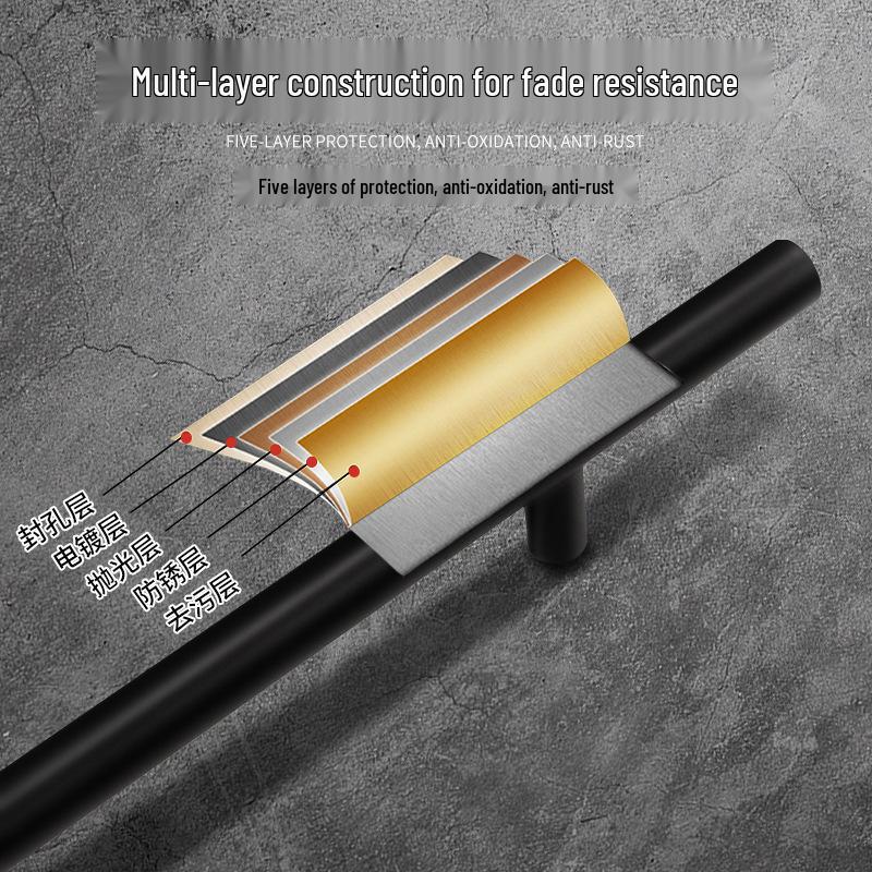 

Матовая Т-образная ручка из нержавеющей стали для дверей шкафов, буфетов и гардеробов Single Hole Silver (Stainless Steel 201)