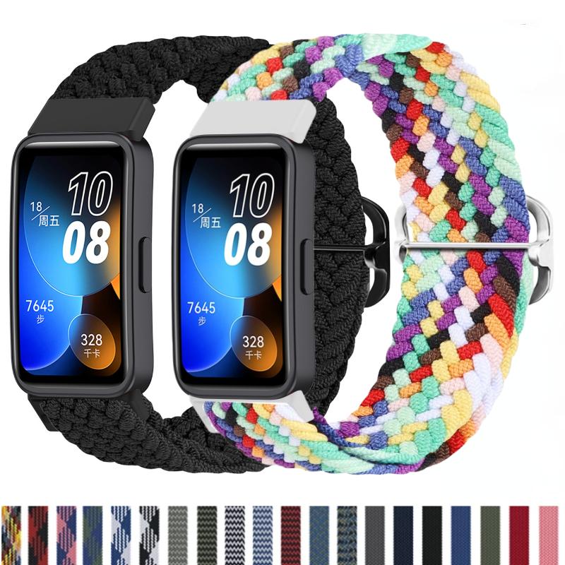 Nylon Braided Loop Strap For Huawei Band 9/8/7 Adjustable Elastic Sports Bracelet Wristband Correa for Huawei Band 8 Accessories