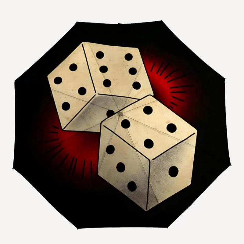 

1pc Dice Game Automatic Open/Close Umbrella Compact Folding Umbrella, All-Season Portable Umbrella for Women/Men178
