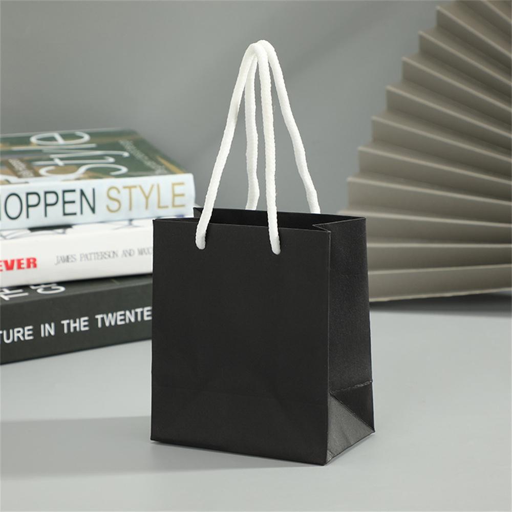 Colored Kraft Paper Bags Hand-held Paper Bags Rectangular Gift Candy Colorful Shopping Bags Party Birthday Supplies чёрный