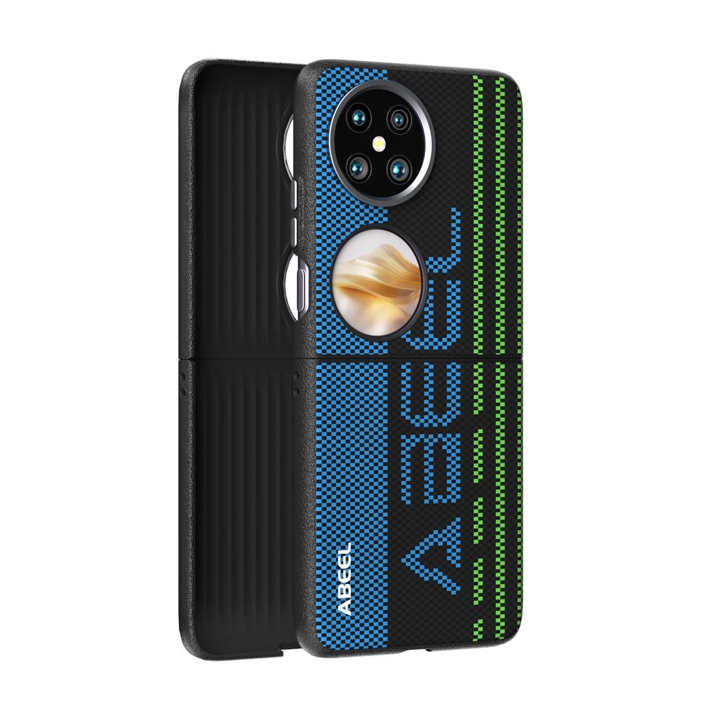 For Huawei Pocket 2 Case Magsafe Slim Carbon Fiber Magnetic Wireless Charger Flip Foldable Folio Case Cover Metal Lens Grip