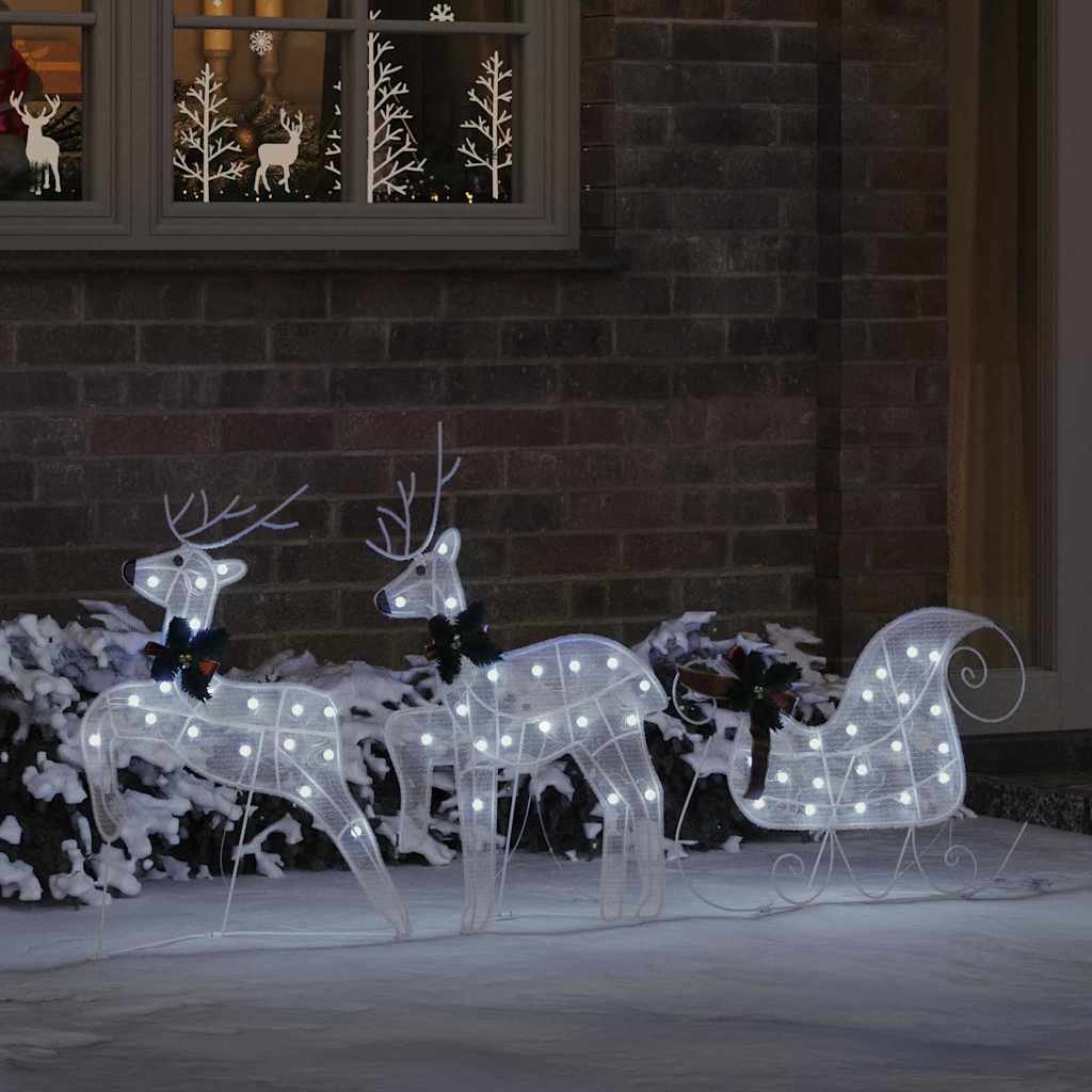 LED Deer Set 3 Pcs Cool White Fabric