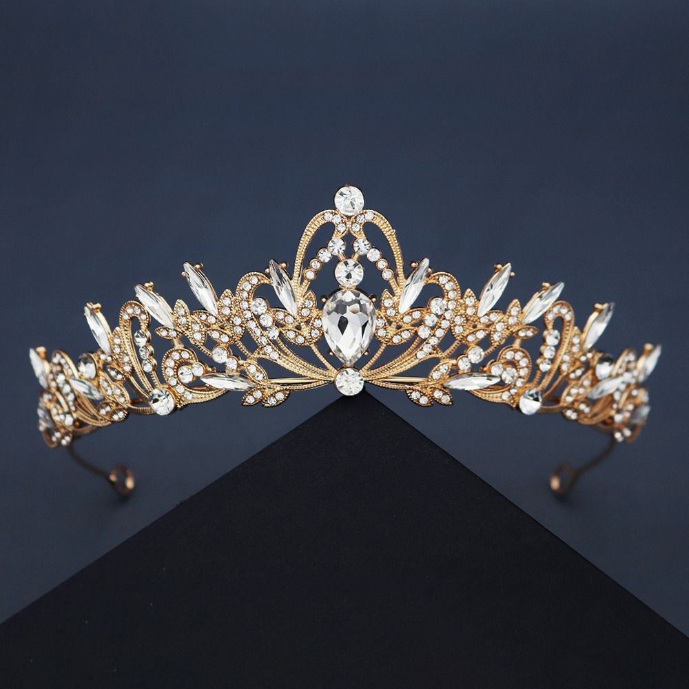 Rhinestone Queen Zinc Zinc Alloy Baroque Bride Crown Tiara Women Hair Accessories Korean Style Headband