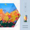 Compact Chinese-Style Oil Painting Umbrella: Portable, Manual Open, UV Protection for Sun & Rain