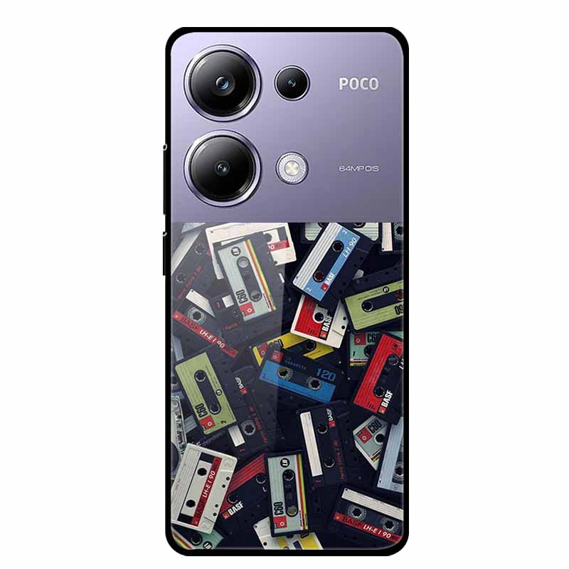 Painting Cover For Poco M6 Pro GlassTempered Glass Case Hard Back Shield for Xiaomi Poco M 6 Pro 6.67" Colourful Phone Fundas