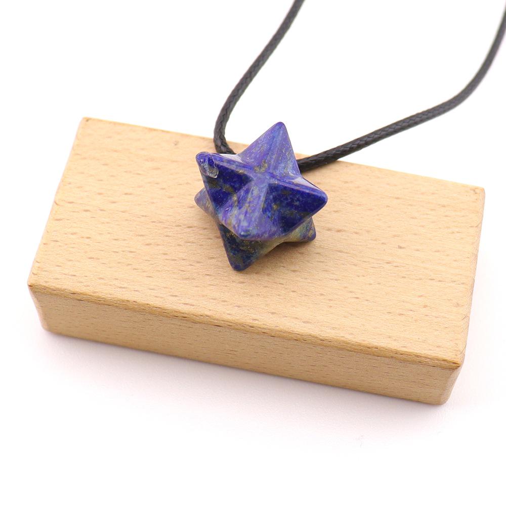 Large Agate Crystal Pendant: 24mm Kabbalah Star with Amethyst & Rose Quartz Hexagram Necklace.