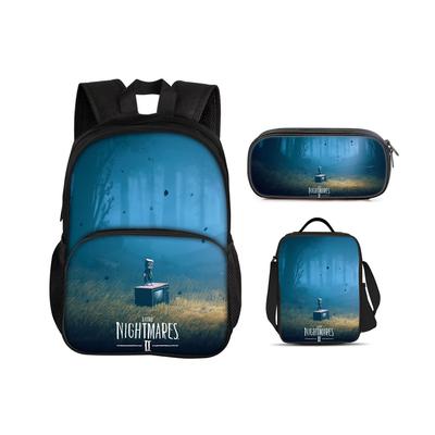 Little Nightmares Rucksack, Federmäppchen, Kühlpack, 3er-Set, Animierter Aufdruck, für männliche und weibliche Schüler