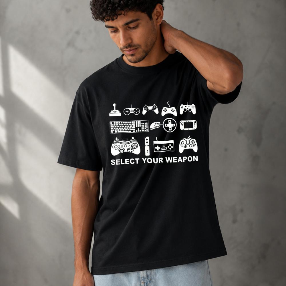 Select Your Retro Game Controllers Graphic Modal Crew Neck TShirt Soft Lightweight Video Gamer Humor Casual Daily Streetwear