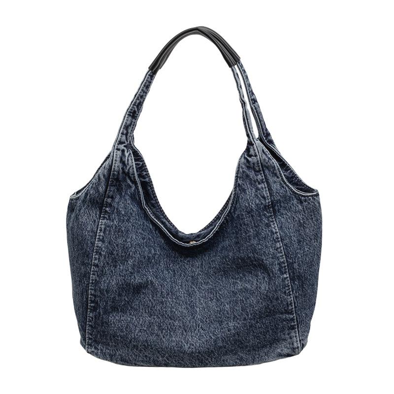 Modische Damen-Jeans-Einkaufstasche mit einer Schulter - Minimalistisch, Vielseitig für Studenten und Pendler