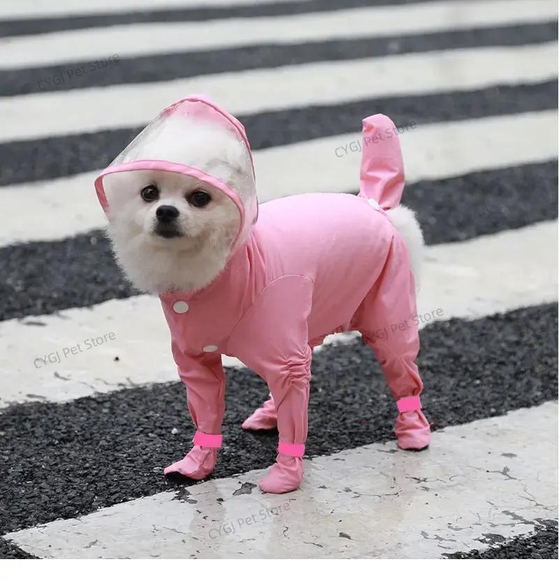 Dog Raincoat Rain Jacket Cute Dogs And Cats Raincoat Waterproof All-inclusive For Pet Keep Pets