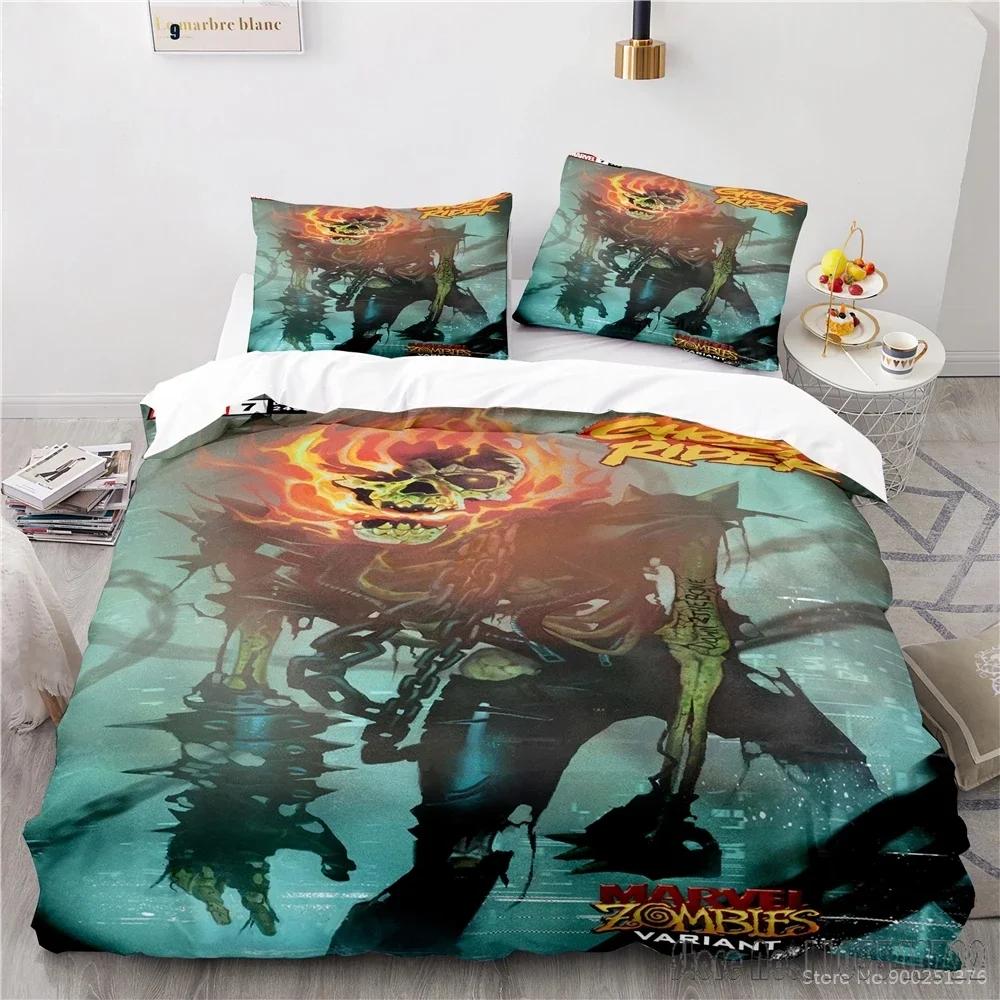 Twin Full Queen King Love Chost Rider Duvet Cover Set HD Comforter Cover Bedclothes for Kids Bedding Sets Bedroom Decor