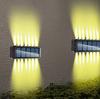 14 LED Solar-Außenleuchten Wasserdicht Auf- und Abbeleuchtung Wandleuchten für Hof Terrasse Garten Garage Gehweg Veranda