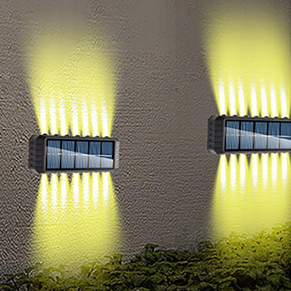 14 LED Solar-Außenleuchten Wasserdicht Auf- und Abbeleuchtung Wandleuchten für Hof Terrasse Garten Garage Gehweg Veranda