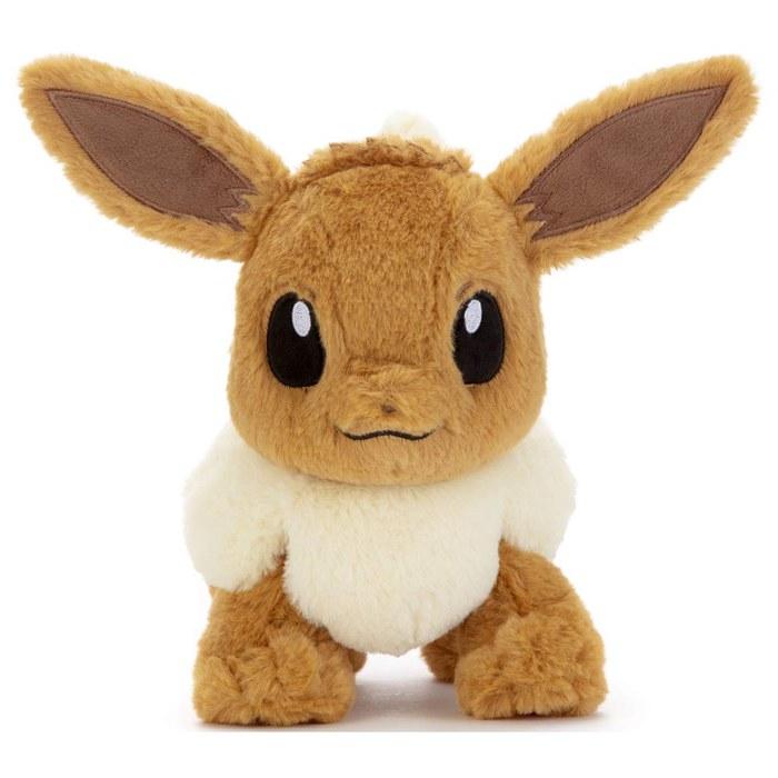 Pokemon Fluffy Fluffy! Plush M Eevee, Approx. 24cm, Brown