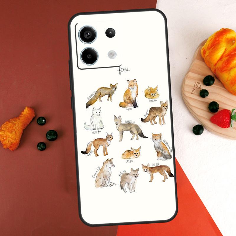 Fox Animal Pattern Case For Xiaomi Redmi Note 14 Pro 9 10 11 12 13 Pro 10S 11S 12S Redmi 13C 10C 12C 14C Coque