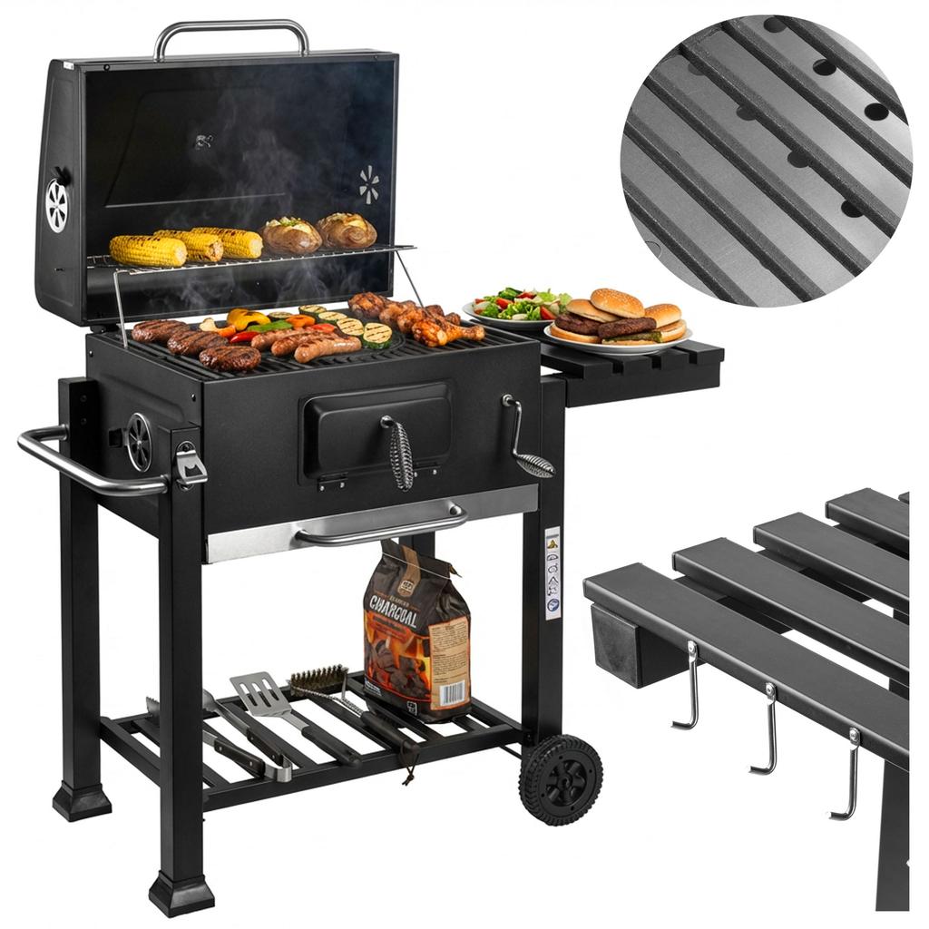 Grill Ogrodowy Węglowy Vulcan Z Żeliwnym Rusztem
